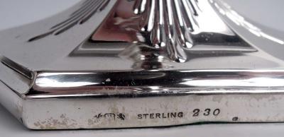  Reed Barton Pair of Reed Barton Snazzy Edwardian Modern Classical Candlesticks