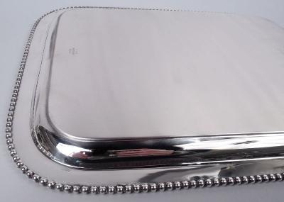  Reed Barton Reed Barton Modern Classical Sterling Silver Tray with Bold Beading