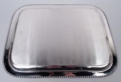  Reed Barton Reed Barton Modern Classical Sterling Silver Tray with Bold Beading