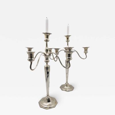  Reed Barton Reed Barton Pair of Sterling Silver 1907 5 Light Candelabra