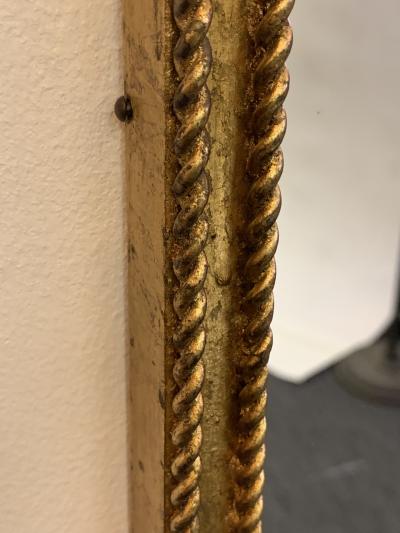  Regent MODERNE GILT METAL ITALIAN MIRROR WITH ROPE EDGE DESIGN