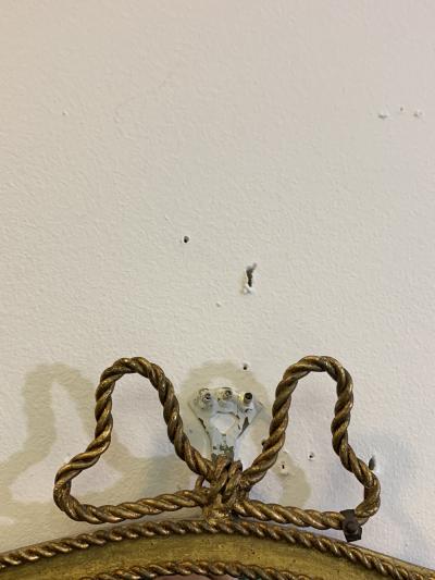  Regent MODERNE GILT METAL ITALIAN MIRROR WITH ROPE EDGE DESIGN