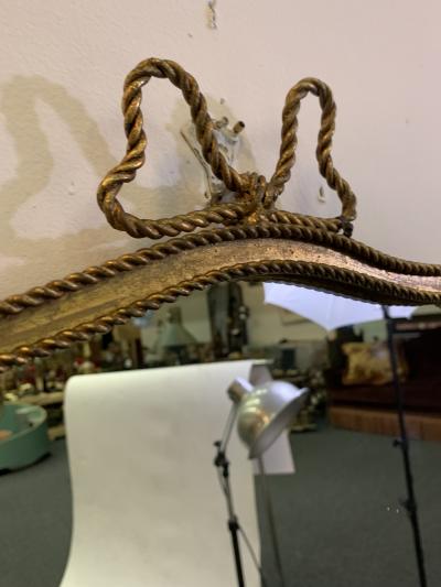  Regent MODERNE GILT METAL ITALIAN MIRROR WITH ROPE EDGE DESIGN