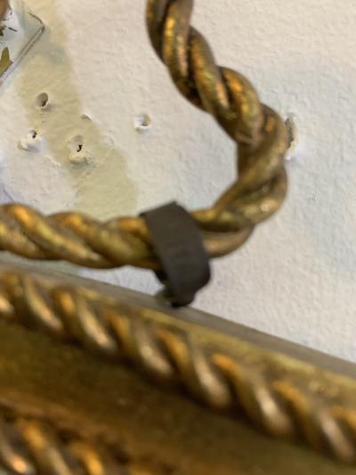  Regent MODERNE GILT METAL ITALIAN MIRROR WITH ROPE EDGE DESIGN