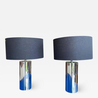  Reggiani Reggiani Pair of Italian Table Lamps in Chrome