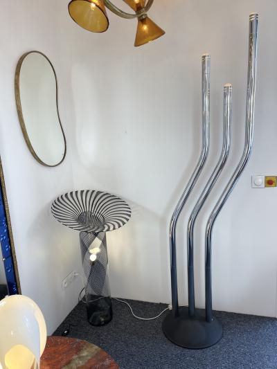  Reggiani Tall Organ Modular Tube Metal Chrome Floor Lamp by Reggiani Italy 1970s