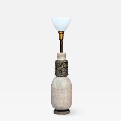  Reglor Impressive Ceramic and Gilt Bronze Lamp by Reglor of California