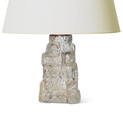 Reijmyre Glasbruk Pair of Petite Rustically Textured Glass Lamps by Reijmyre