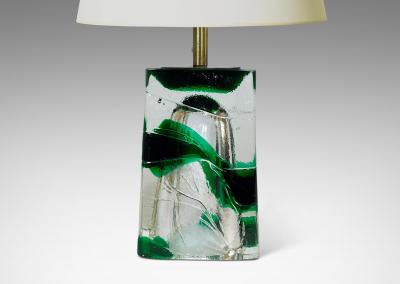  Reijmyre Glasbruk Pair of Table Lamps by Paul Kedelv for Reijmyre