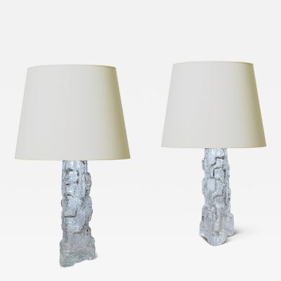  Reijmyre Glasbruk Pair of Table Lamps by Reijmyre Glasbruk