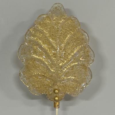  Reijmyre Glasbruk Reijmyre Swedish Mid Century Modern Gold Leaf Sconces Sweden 1990s