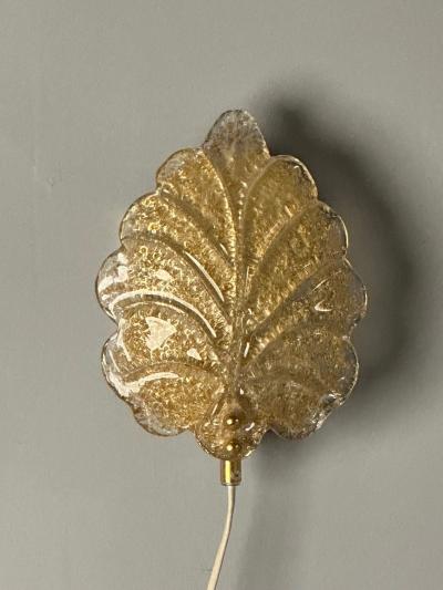  Reijmyre Glasbruk Reijmyre Swedish Mid Century Modern Gold Leaf Sconces Sweden 1990s