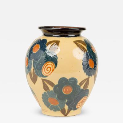  Ren Nicole French Art Deco ceramic flower vase by Ren Nicole