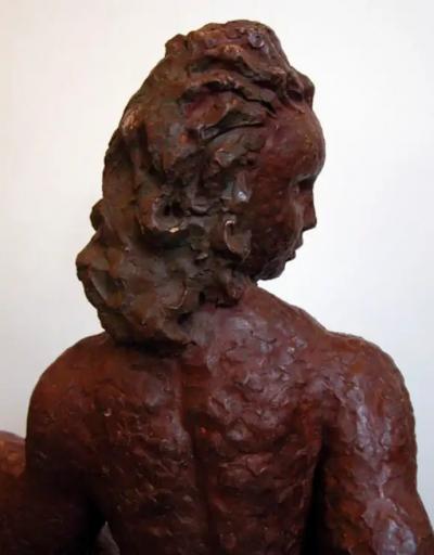  Rene Romage French 1940s Terra Cotta Sculpture of a Woman