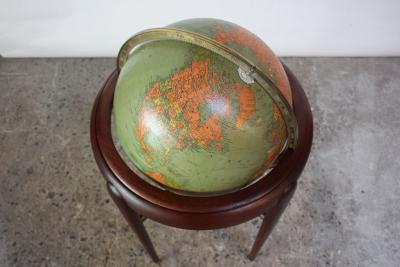  Replogle 1960s Replogle Illuminated Glass Globe on Mahogany Stand