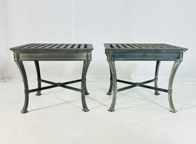  Restoration Hardware Pair of Restoration Hardware Antibes Aluminum Side Tables