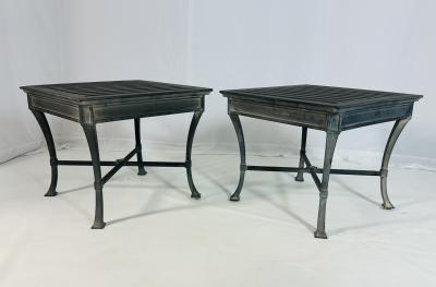  Restoration Hardware Pair of Restoration Hardware Antibes Aluminum Side Tables