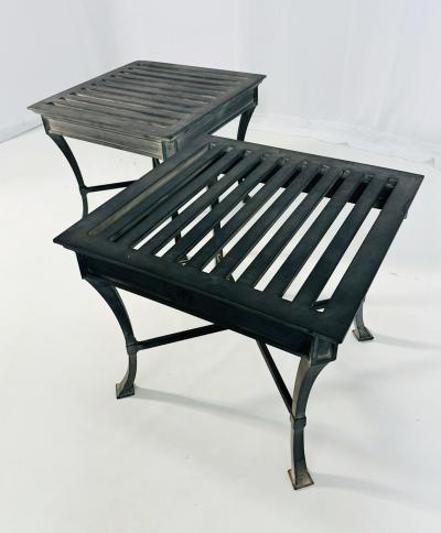  Restoration Hardware Pair of Restoration Hardware Antibes Aluminum Side Tables