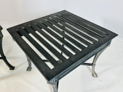  Restoration Hardware Pair of Restoration Hardware Antibes Aluminum Side Tables