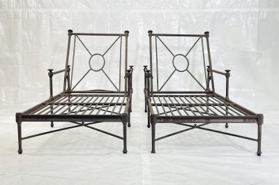  Restoration Hardware Pair of Restoration Hardware Catalina Aluminum Outdoor Lounge Chairs