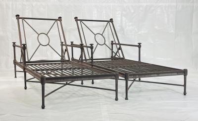  Restoration Hardware Pair of Restoration Hardware Catalina Aluminum Outdoor Lounge Chairs