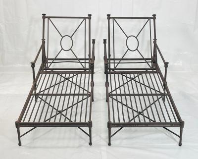  Restoration Hardware Pair of Restoration Hardware Catalina Aluminum Outdoor Lounge Chairs