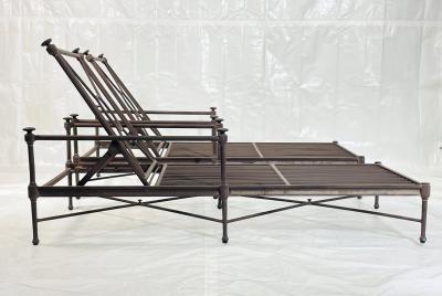  Restoration Hardware Pair of Restoration Hardware Catalina Aluminum Outdoor Lounge Chairs