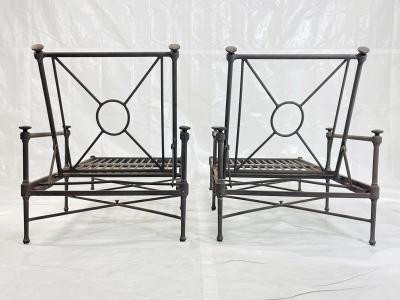 Restoration Hardware Pair of Restoration Hardware Catalina Aluminum Outdoor Lounge Chairs