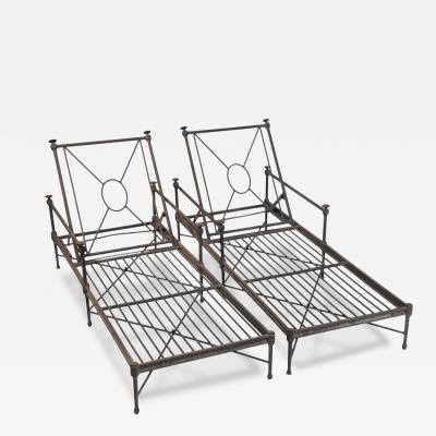  Restoration Hardware Pair of Restoration Hardware Catalina Aluminum Outdoor Lounge Chairs