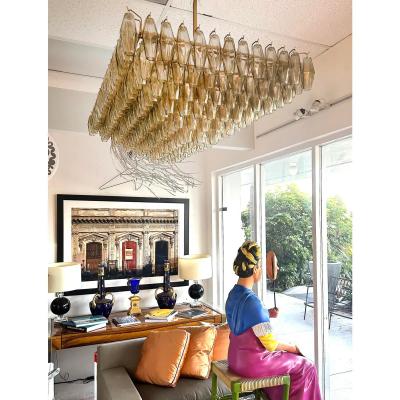  Restoration Hardware Restoration Hardware Luminaire Chiara Chandelier Brass Smoked Glass