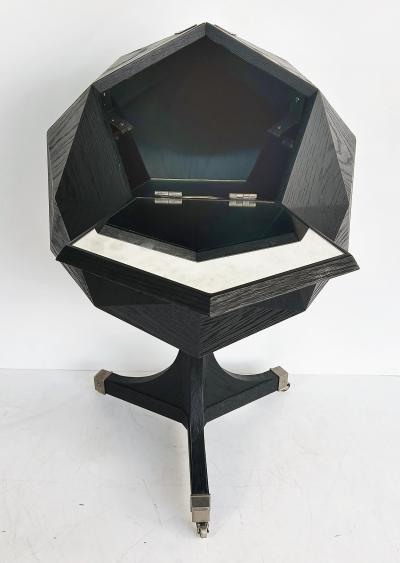 Restoration Hardware Restoration Hardware Sculptural Polyhedron Rolling Bar Cart with Hinged Doors
