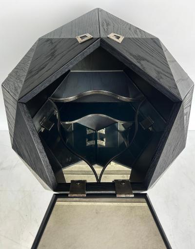  Restoration Hardware Restoration Hardware Sculptural Polyhedron Rolling Bar Cart with Hinged Doors