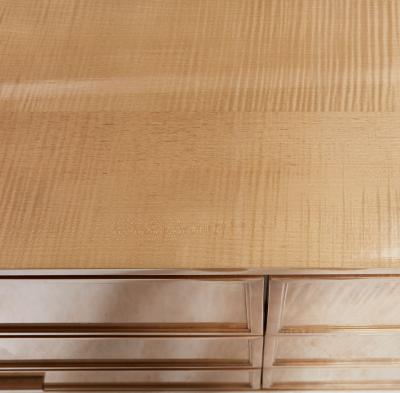 Restoration Hardware Sycamore and Nickel Chest of Drawers