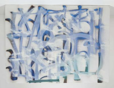  Retna RETNA b 1979 Untitled Acrylic spray paint and glitter on canvas 96 x 72