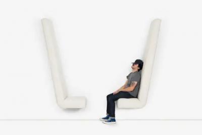 Rex Lotery Rex Lotery Wall Hung Lounge Chairs for Corinne Calvet Residence Beverly Hills