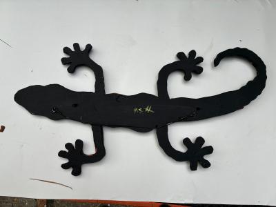  Rexx Fischer Monumental Glazed Ceramic Gecko Wall Sculpture by Rexx Fischer Florida Artist