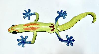  Rexx Fischer Monumental Glazed Ceramic Gecko Wall Sculpture by Rexx Fischer Florida Artist