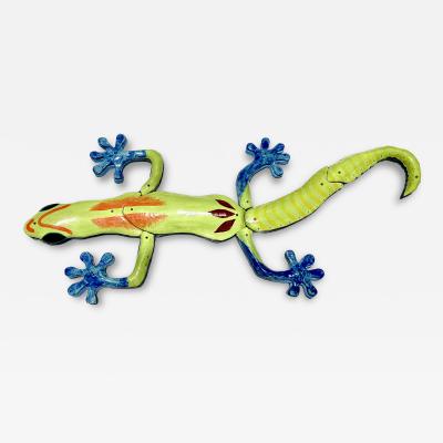  Rexx Fischer Monumental Glazed Ceramic Gecko Wall Sculpture by Rexx Fischer Florida Artist