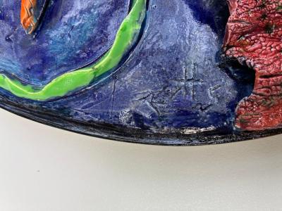  Rexx Fischer Queen Angel Fish Ceramic Wall Sculpture