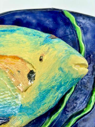  Rexx Fischer Queen Angel Fish Ceramic Wall Sculpture