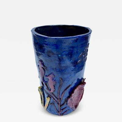  Rexx Fischer Unique Hand Made Sculptural Glazed Ceramic Umbrella Stand by Rexx Fischer