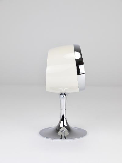  Rhythm Pink Chrome Space Age Table Desk Alarm Clock Tulip Base Rhythm Japan 1970s