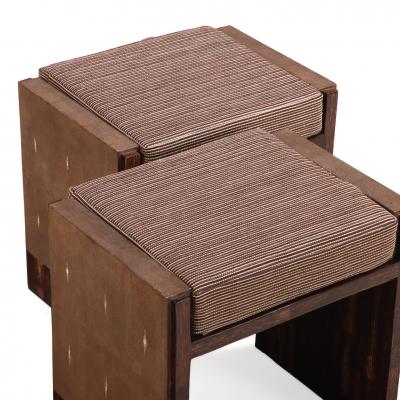  Ria Youri Augousti Pair of shagreen covered stools by R Y Augousti Paris