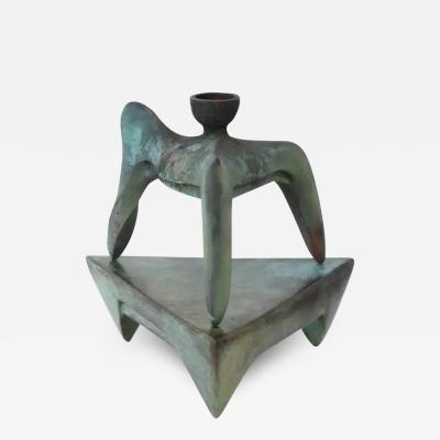  Richard A Hirsch Richard Hirsch Bronze Tripod Vessel and Stand 1B Sculpture 1991