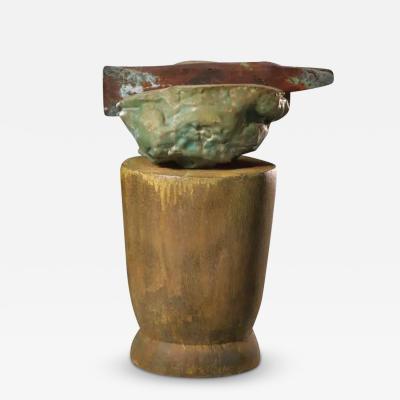  Richard A Hirsch Richard Hirsch Ceramic Altar Bowl with Weapon Sculpture 2000