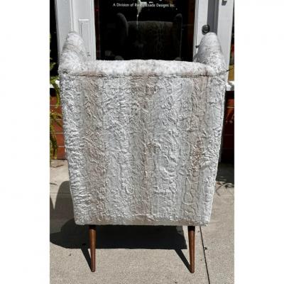  Richard Shapiro Studiolo Richard Shapiro Studiolo Modernist Faux Rabbit Wing Back Chair