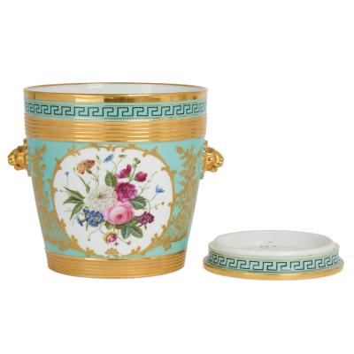  Rihouet Pair of antique French porcelain cachepots by Rihouet