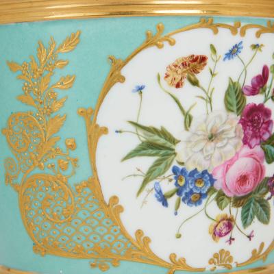  Rihouet Pair of antique French porcelain cachepots by Rihouet