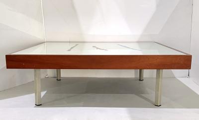  Rimadesio 1970s Italian Post Modern Pair of Mirrored Cherry Wood Eglomise Coffee Tables