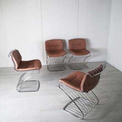 Rimadesio Gastone Rinaldi set of 4 chairs for Rima 1970s